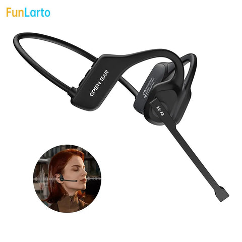 Bluetooth Headset Open Ear, Bluetooth Headphones with Microphone,Bluetooth 5.3 Wireless Headset with Boom Mic for Work Call