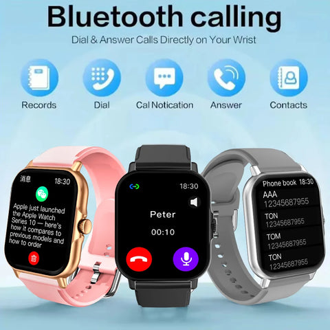 Bluetooth Talk Smart Watch Men Women Full Touch Screen Sports Fitness Pedometer Smart Watch for Android IOS